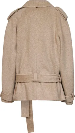 Giuseppe Di Morabito Womens Trench Coat Beige Wool-Alpaca