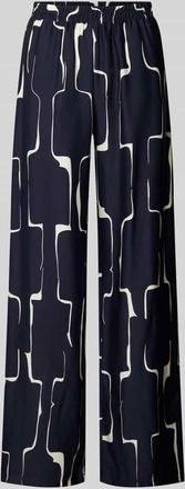 Milano Milano Italy Wide Leg Stoffhose mit elastischem Bund in Dunkelblau, Gr&ouml;&szlig;e 36