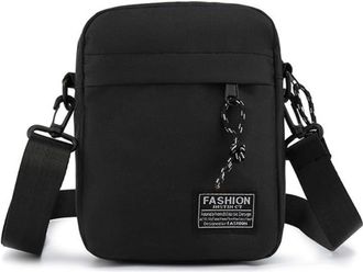Generic Multi functional Oxford Shoulder Bag, Leisure Sports Small Square Crossbody Bag, Solid Color Lightweight Phone Pounch(Black)