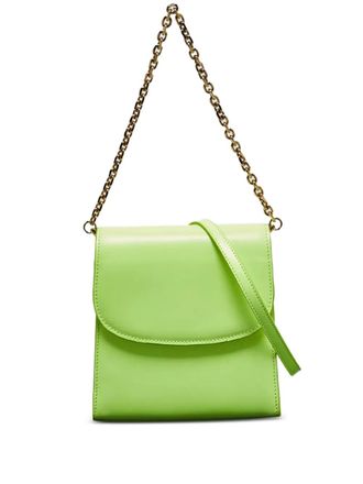 Folkloore Loop leren schoudertas - Groen