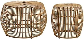 DKD Home Decor Tables - DKD HOME DECOR - Set of 2 - Brown - Bamboo - 70x70x50 cm