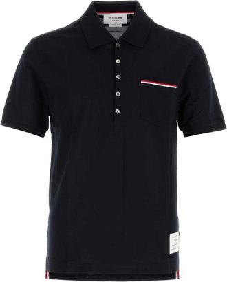 Thom Browne Polo Shirts - Heren - Polos - Blauw - M - Katoen - Tops