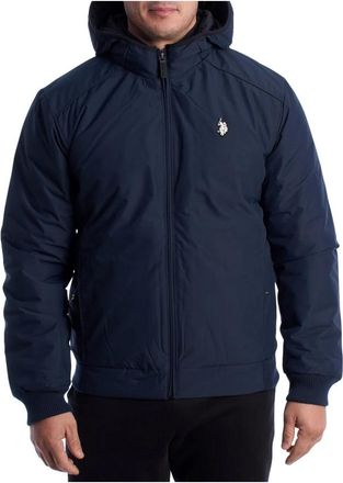 U.S.Polo Association Bomberjack met capuchon - Heren - Bomber jackets - Blauw - M - Leer - Jassen