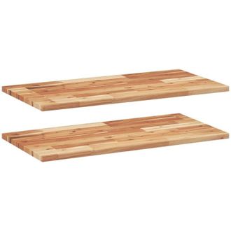 vidaXL Vidaxl - Estante Flotante 2 Uds Madera Acacia Acabado Aceite 100x40x2 Cm