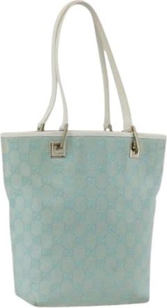 Gucci Pre-owned Tote Bags, female, Blue, Size: ONE SIZE Pre-owned GG Canvas Tote Bag