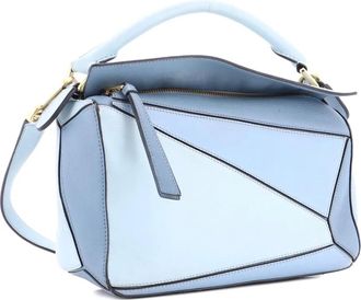 Loewe Puzzle Bag kleine leren tas - Blauw