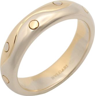 Bulgari Gold Silver Yellow Gold (18K) White Gold (18K) Band Ring (Pre-Owned)