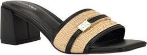 Calvin Klein Paloma Slide Sandal in Natural/Black at Nordstrom Rack, Size 5.5