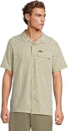 Columbia Tech Trail Utility Printed Woven Short Sleeve Mens Clothing Safari Blazing Trails : 2XL, Polyester