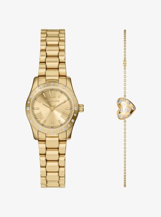 Michael Kors Petite Lexington Pav&eacute; Gold Watch and Heart Bracelet Gift Set