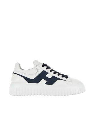 Hogan H-Stripes Low-Top Sneakers with Smooth Leather Upper