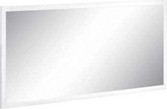 Dmora Dmora Specchiera da parete con cornice, Made in Italy, Specchio da bagno, cm 120x2h60, colore Bianco lucido, con imballo rinforzato