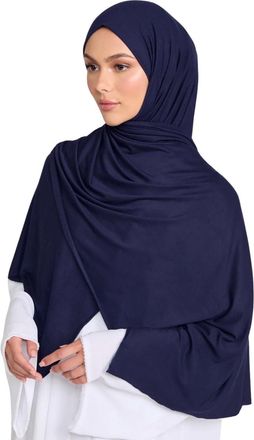 Generic Jersey Hijab Head Scarf for Women - Muslim, African and Indian Fashion Compatible (Navy Blue)