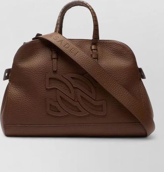 Casadei shoulder bag textured leather top handles strap