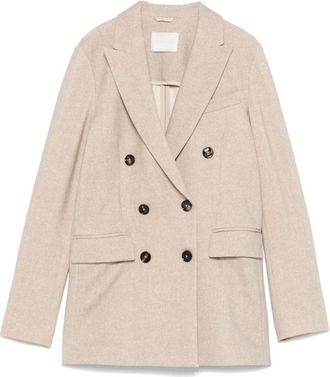 Circolo 1901 Double-Breasted Jasje - Dames - Blazers - Beige - L - Katoen - Jassen