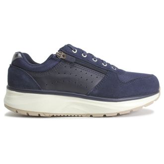 Joya Dynamo Zip Leather Textile Womens Low Top Trainers - Dark Blue - Size:UK 6.5