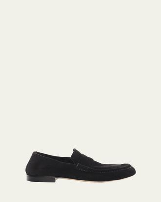 The Row Calf Suede Slip-On Loafers