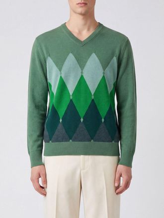 Ballantyne Argyle Pattern 100% Cashmere Crewneck Jumper