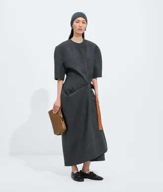 Bottega Veneta Shetland Wool Toile Dress - Grey - Women - 2