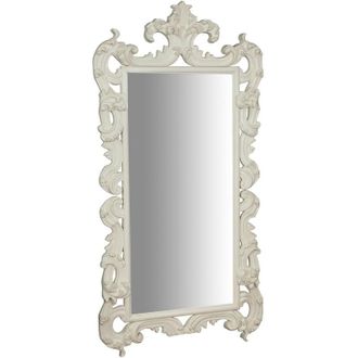 Biscottini International Biscottini - Specchio da parete bianco 203x100x7 cm Specchio grande da parete Specchio da parete lungo Specchio camera da letto Shabby