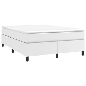 Berkfield Home Durable Box Spring Bed Frame White 135x190 cm Double Faux Leather