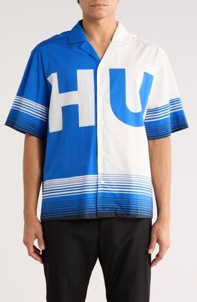 BOSS Eligino Button-Up Resort Shirt in White at Nordstrom Rack, Size Xx-Large