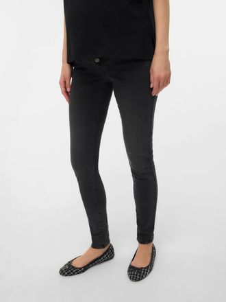 Mama Licious Umstandsjeans MAMALICIOUS MLMILA SLIM DG JEANS NOOS, Damen, Gr. XL (42), N-Gr, blau (dunkelgrau denim), Denim/Jeans, Obermaterial: 69% Baumwolle, 25% 