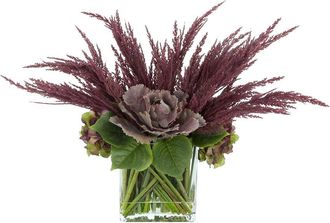 Creative Displays Inc. Handmade Fall Assorted Hydrangea Arrangement In Glass Vase