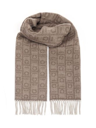 Ferragamo Monogramma Scarves And Foulards Beige-Donna