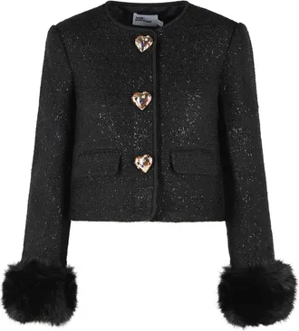 Self Portrait Black Wool Blend Jacket