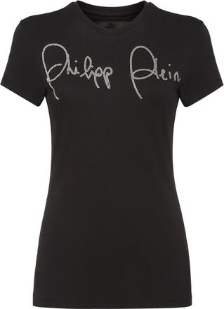 Philipp Plein T-Shirt Ronde Hals - Dames - T-shirts - Zwart - M - Katoen - Tops