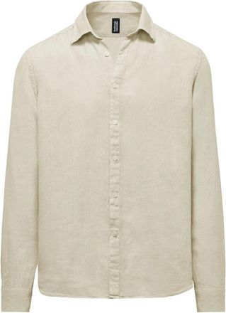 Bomboogie Linnen overhemd met lange mouwen - Heren - Casual Overhemden - Beige - XL - Linnen - Overhemden