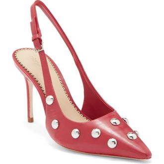 Cinq &agrave; Sept Rhonda Studded Slingback Sandal in Cherry Rose at Nordstrom Rack, Size 10.5Us / 40.5Eu