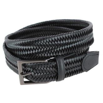 Trafalgar Store Andres Classic 35MM Leather Stretch Dress Belt in Black at Nordstrom, Size 44