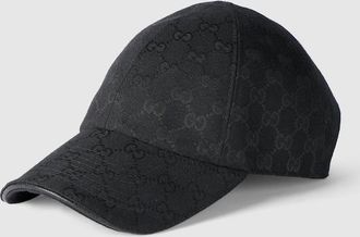 Gucci GG Cotton Canvas Baseball Hat, Black, Fabric