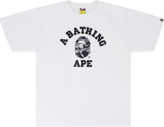 A Bathing Ape APE CAMO HEAD WHITE T-SHIRT