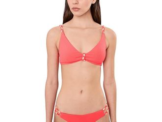 BECCA by Rebecca Virtue Modern Edge Rib Gidget Over The Shoulder Bralette Womens Clothing Caliente : D-Cup, Nylon/Spandex