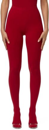 Naked Wardrobe Closed Toe Leggings in Ruby Red at Nordstrom, Size X-Large