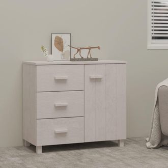 vidaXL Aparador Hamar Madera Maciza De Pino Blanco 90x40x80 Cm Vidaxl