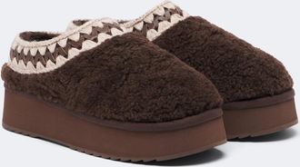 Mou Shearling platform mules