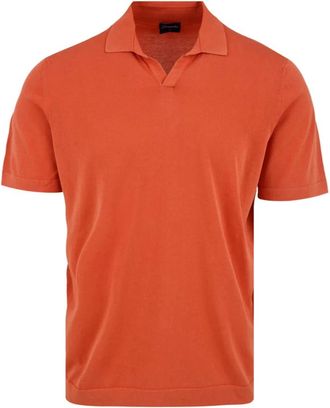 Drumohr Oranje Polo Shirt voor Heren - Heren - Polos - Oranje - L - Tops