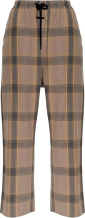 Fear of God Katoenen geruite broek - Dames - Wijde Broeken - Bruin - M - Katoen - Broeken