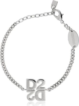 Dsquared2 Messing armband met logo - Heren - Armbanden - Grijs - ONE Size - Accessoires