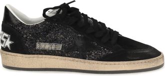 Golden Goose Womens Sneakers Ball Star Glitter Black Upper Calf Leather Trainers