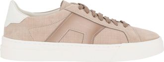 Santoni Leather Double Buckle Sneakers