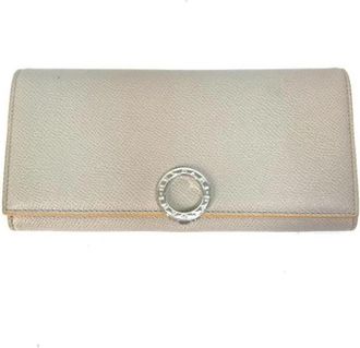 Bulgari Pre-owned Leren Portemonnee - Dames - Vintage Accessoires - Grijs - ONE Size - Leer - Vintage