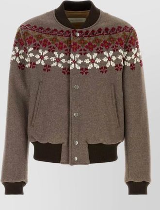 Dries Van Noten wool blend padded bomber jacket