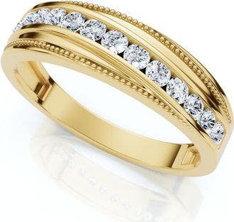 Pompeii3 1/2Ct Mens Diamond Wedding Anniversary Ring 10k Gold Lab Grown Channel Set
