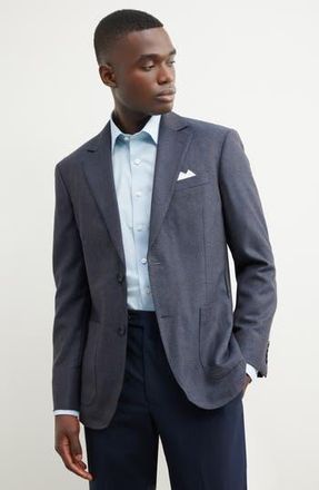 Nordstrom Nailhead Textured Wool Sport Coat in Teal- Brown Oval Suiting at Nordstrom Rack, Size 38 Regular