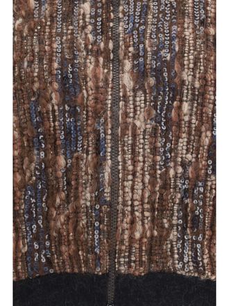 Brunello Cucinelli Womens Cardigan Mohair Brown Sweater